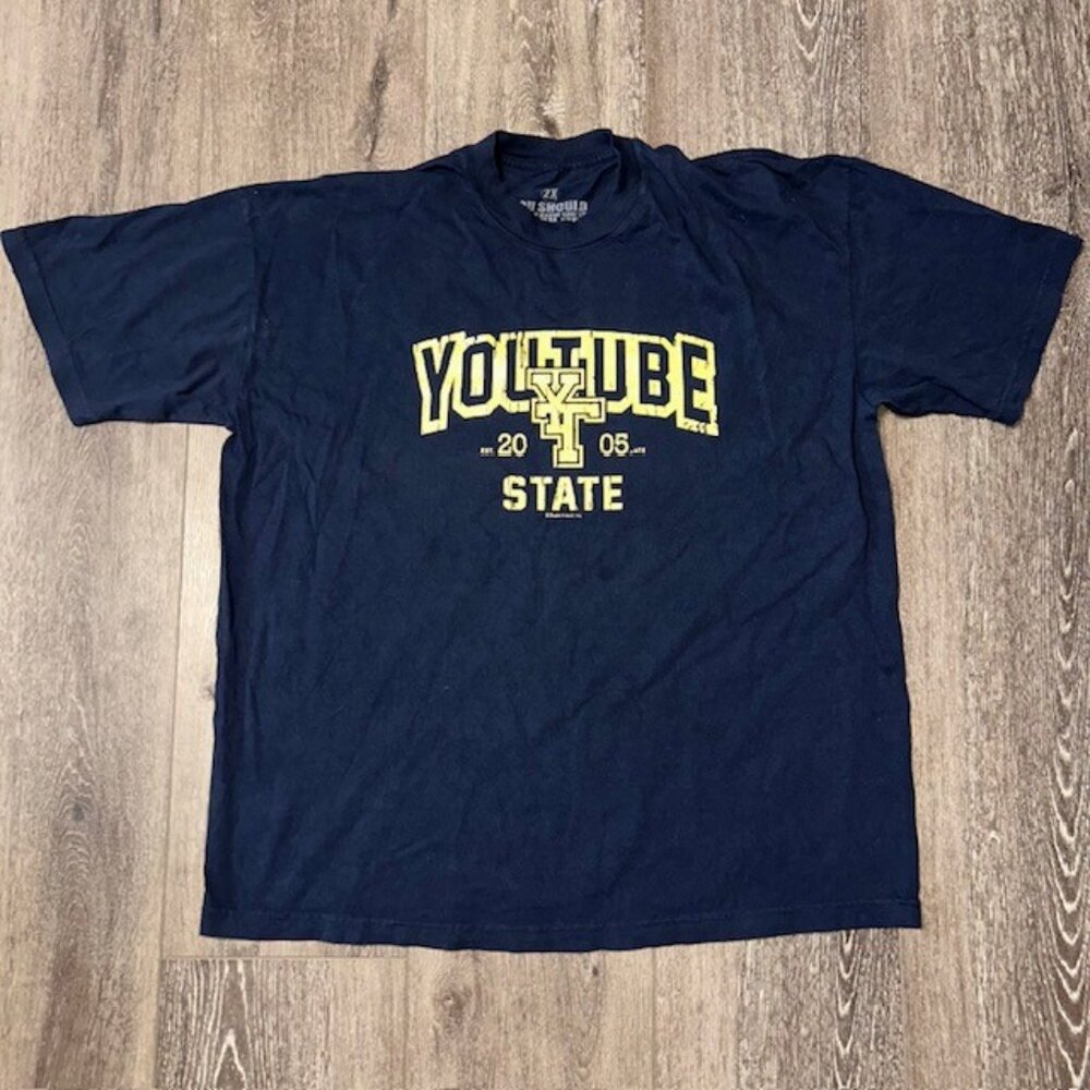 YouTube State 2005 Mens 2X T-shirt You Tube broadcast Youtuber RARE Limited Ed.